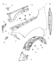 Подкрылок CHRYSLER 55112807AA