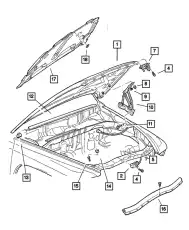 HOOD 55274716AD CHRYSLER