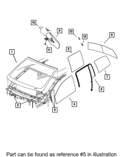 GLASS 55362190AE CHRYSLER
