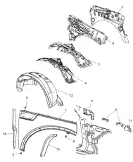 FENDER 55399011AB CHRYSLER