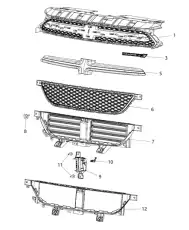 Решетка радиатора CHRYSLER 68081408AE