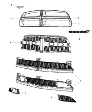 GRILLE 68092605AA CHRYSLER