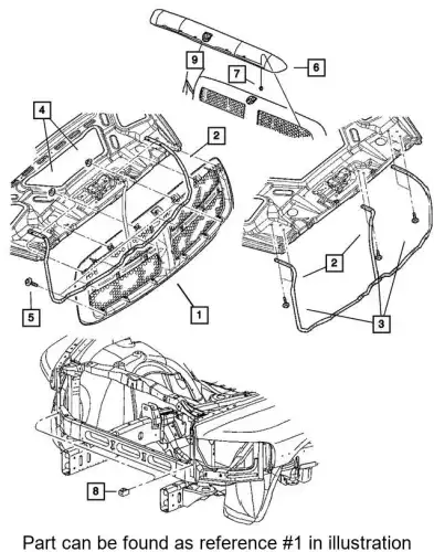 Решетка радиатора CHRYSLER 5JY10AXRAF