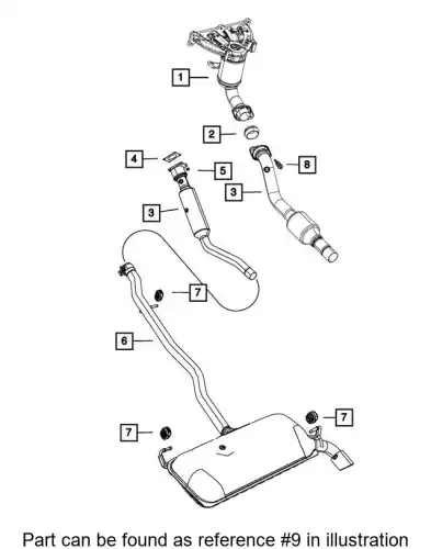 MUFFLER 68142882AF CHRYSLER