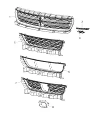 Решетка радиатора CHRYSLER 5PP33DX8AB