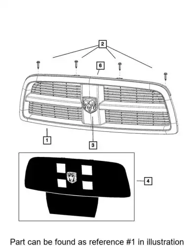 GRILLE 5QX15TZZAA CHRYSLER