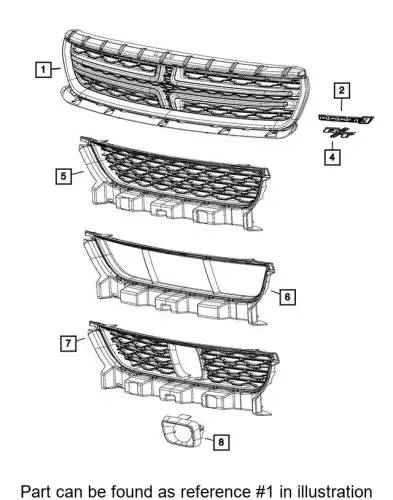 GRILLE 5RL71RXFAB CHRYSLER
