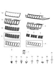 Решетка радиатора CHRYSLER 68264287AA