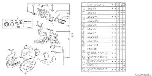 Суппорт тормозной SUBARU 26220AA151