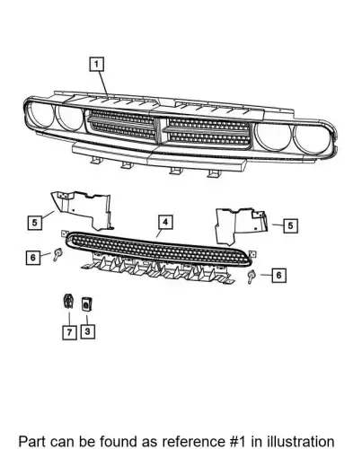 Решетка радиатора CHRYSLER 68043388AC