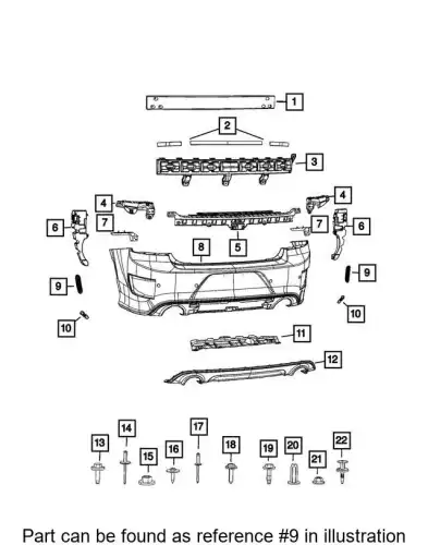 Решетка бампера CHRYSLER 68280725AA