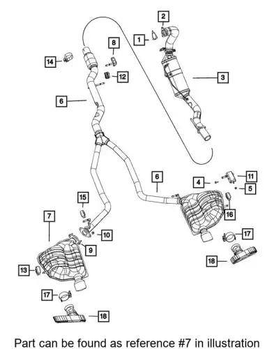 MUFFLER 68194390AE CHRYSLER