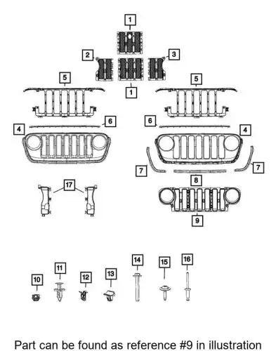 Решетка радиатора CHRYSLER 6CG99TZZAC