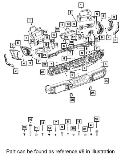 68295344AA КРОНШТЕЙН КУЗОВНОЙ CHRYSLER