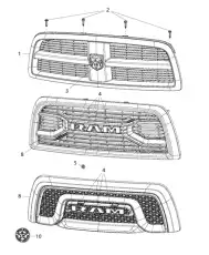 Решетка радиатора CHRYSLER 68204388AA