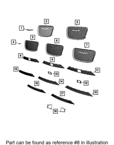 GRILLE 68223920AA CHRYSLER