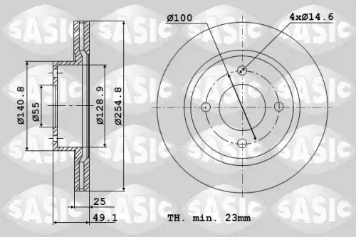 Тормозной диск SASIC 6106324