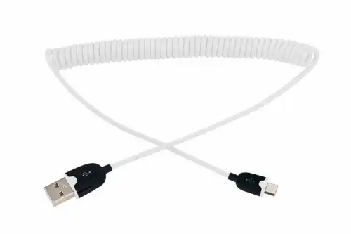 Кабель micro USB 1м белый витой REXANT 18-4301