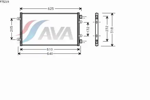 Радиатор кондиционера (конденсатор) AVA FT5219
