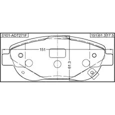 Тормозные колодки дисковые FEBEST 0101-ADT271F