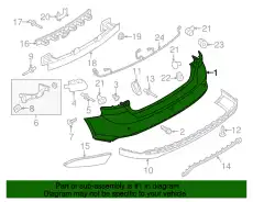 BUMPER ASY - REAR F1EZ-17906-LAPTM FORD