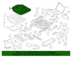 COVER ASY - SEAT CUSHION KA1Z5862901EB FORD