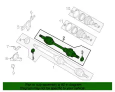 SHAFT - FRONT AXLE D3BZ-3B437-C FORD