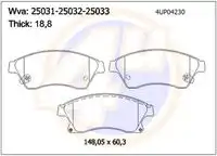 Тормозные колодки дисковые 4U 4UP04230