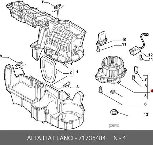 Вентилятор отопителя FIAT 71735484