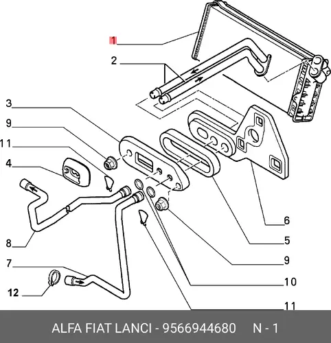 Радиатор печки FIAT 9566944680