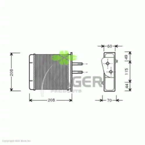 Радиатор печки KAGER 32-0048