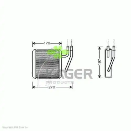 Радиатор печки KAGER 32-0348