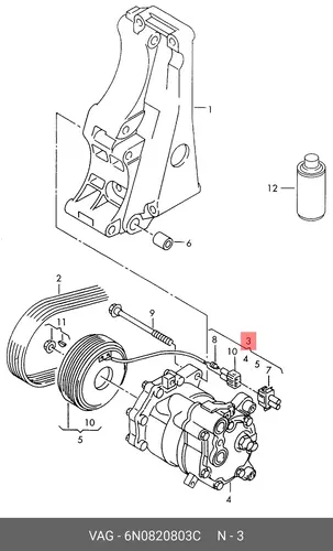 компрессор кондиционера VW 6N0 820 803 C VAG