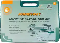 набор инструмента! универсальный 1/4'', 1/2''DR, 101пр.\ S04H624101SA JONNESWAY
