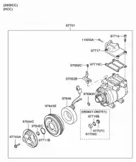 компрессор кондиционера Hyun 97701-2C100 KIA
