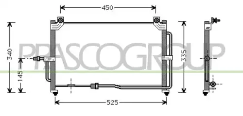 Радиатор кондиционера (конденсатор) PRASCO DW320C001