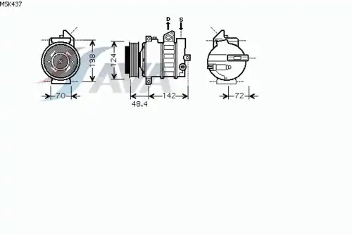 W204 КОМПРЕССОР КОНДИЦ MSK437 AVA