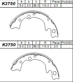 Тормозные колодки дисковые ASIMCO K3750