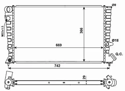Радиатор кондиционера (конденсатор) NRF 58101