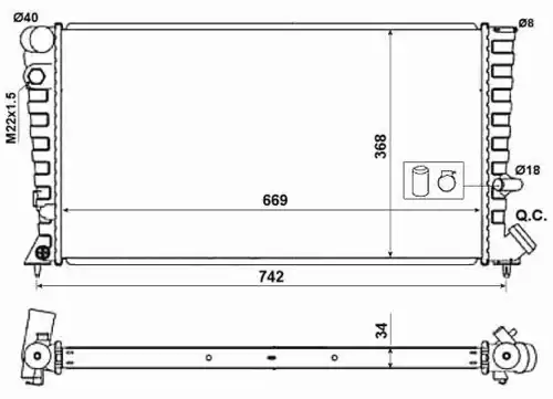 Радиатор кондиционера (конденсатор) NRF 519510