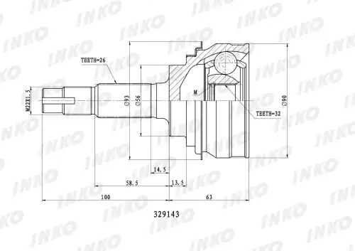 ШРУС внешний 26/32 329143 INKO