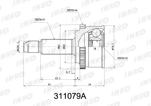 ШРУС внешний 311079A INKO