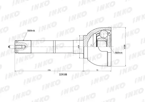 ШРУС внешний 30/24 329188 INKO