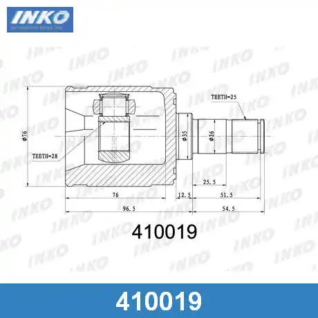  410019 ШРУС внутренний 25/28 INKO