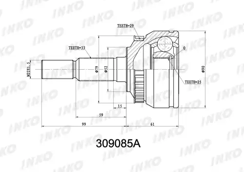 ШРУС наружный INKO 309085A
