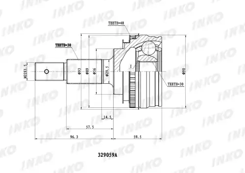 329059A ШРУС внешний 30/30 ABS 48 INKO