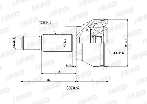 ШРУС наружный INKO 307026
