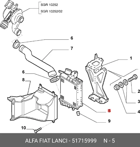 Интеркулер ALFA ROMEO 517 1599 9