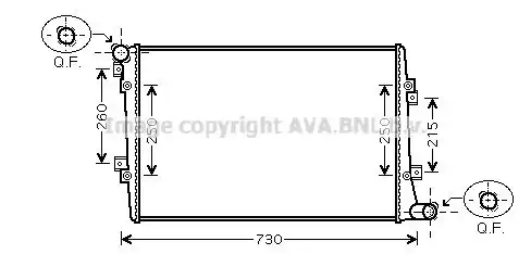 Радиатор системы охлаждения двигателя AVA VNA2255