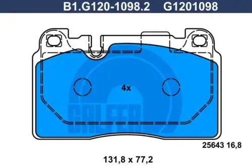 Тормозные колодки дисковые GALFER B1G12010982